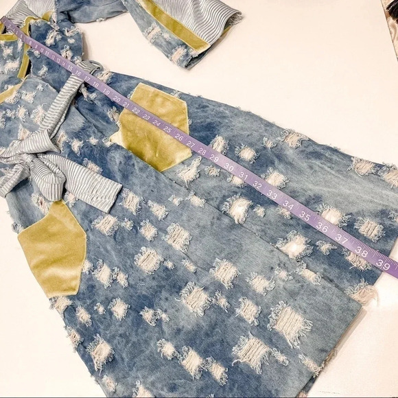 Vivienne Hu distress denim dress runway spring 2019 collection NWT size 2 - Picture 12 of 12